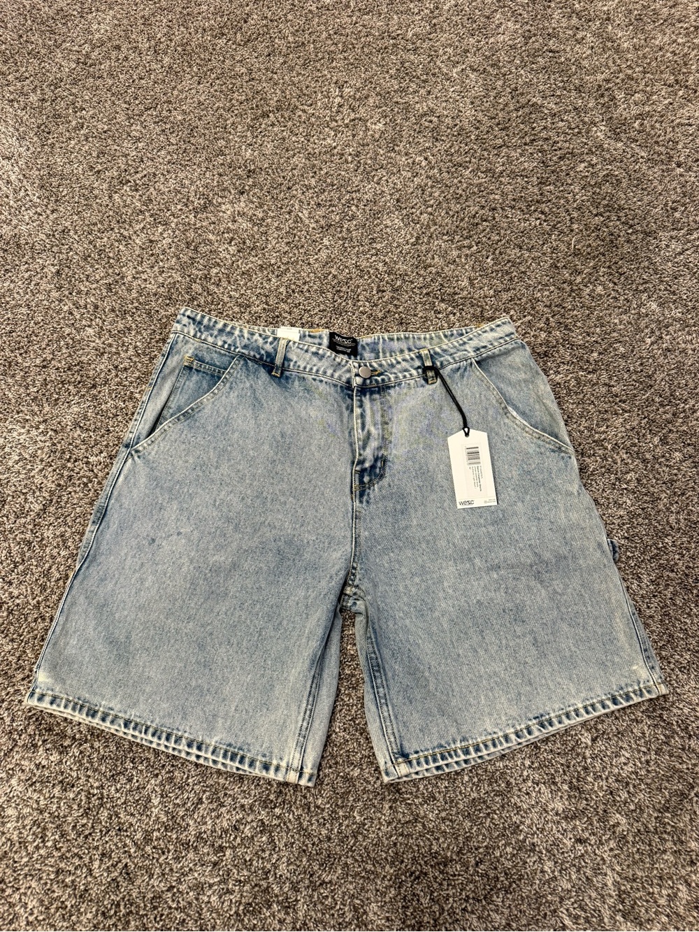 WeSC Denim Carpenter Shorts Light Wash Baggy Skate Y2K NWT Men’s 36